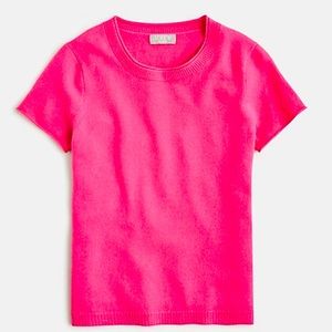J. Crew Cashmere Sweater Tee in Vivid Begonia